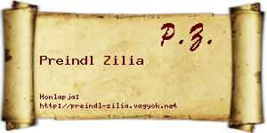 Preindl Zilia névjegykártya